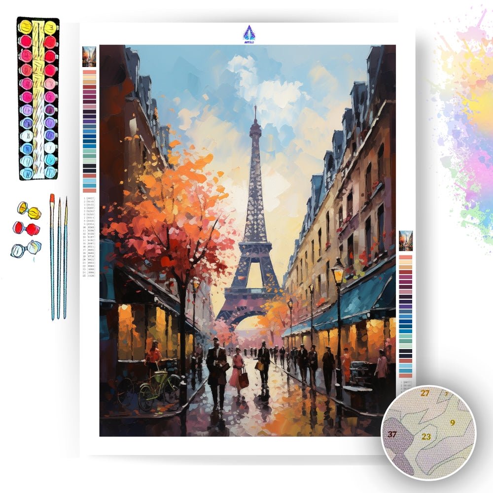 Paris cityscape - Paint by Numbers - Artslo.com