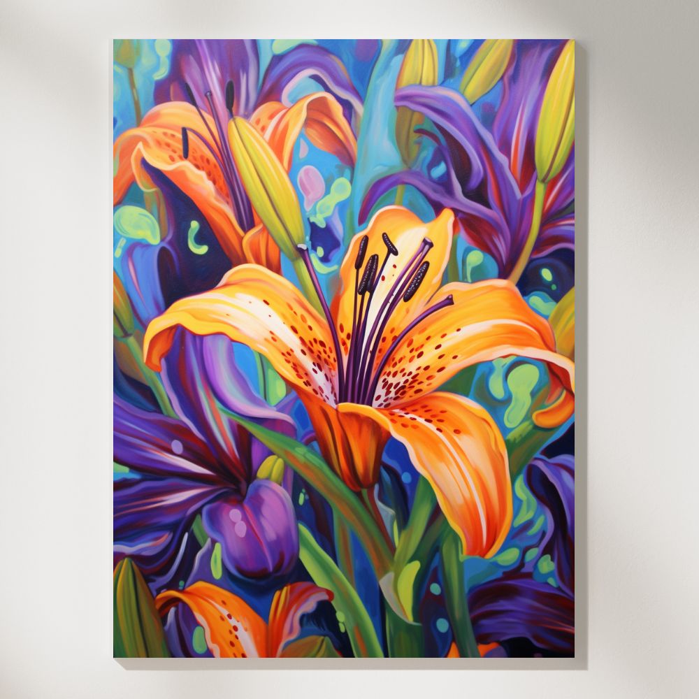 Purple Lily Impressions - Paint by Numbers - Artslo.com