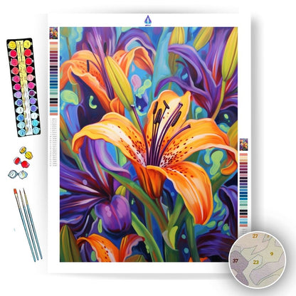 Purple Lily Impressions - Paint by Numbers - Artslo.com