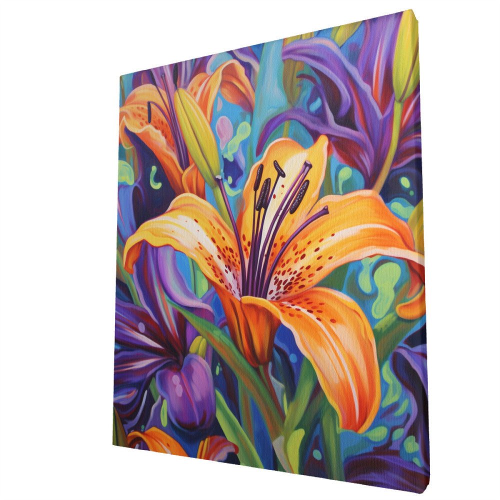 Purple Lily Impressions - Paint by Numbers - Artslo.com
