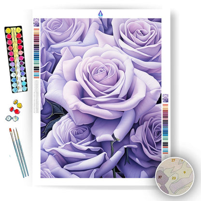 Purple Roses - Paint by Numbers - Artslo.com