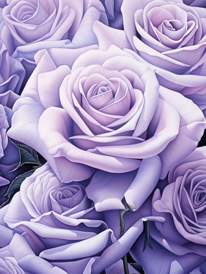 Purple Roses - Paint by Numbers - Artslo.com