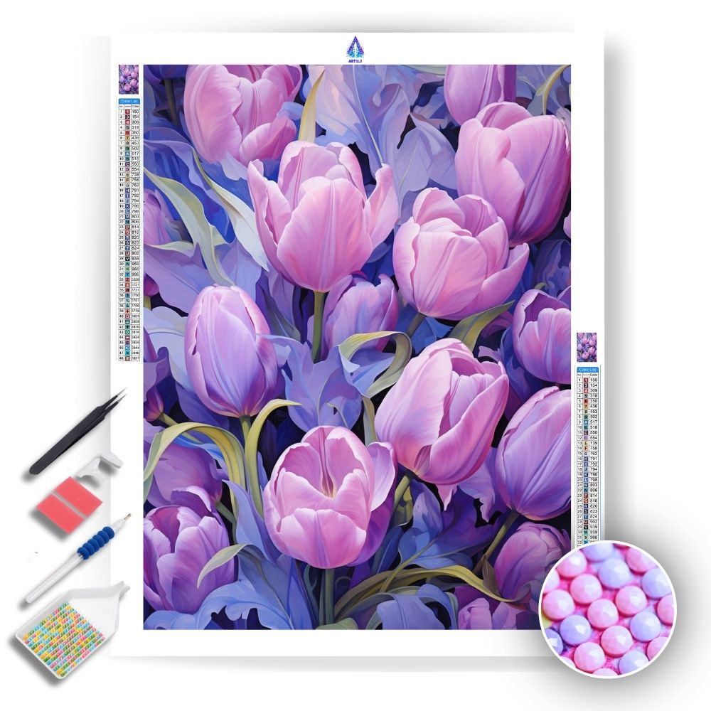 Purple Tulips - Diamond Painting Kit - Artslo.com