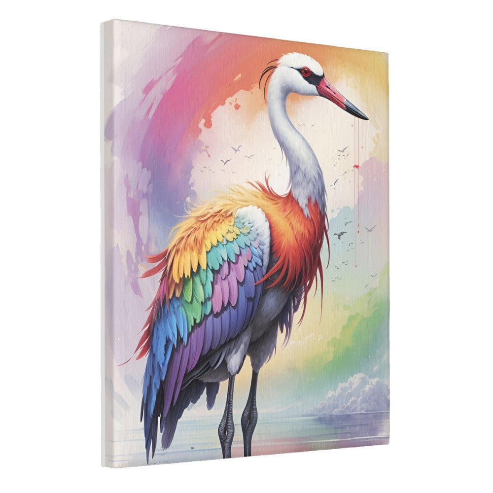 Rainbow Crane- Paint by Numbers - Artslo.com