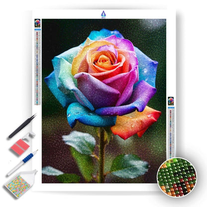 Rainbow Rose - Diamond Painting Kit - Artslo.com