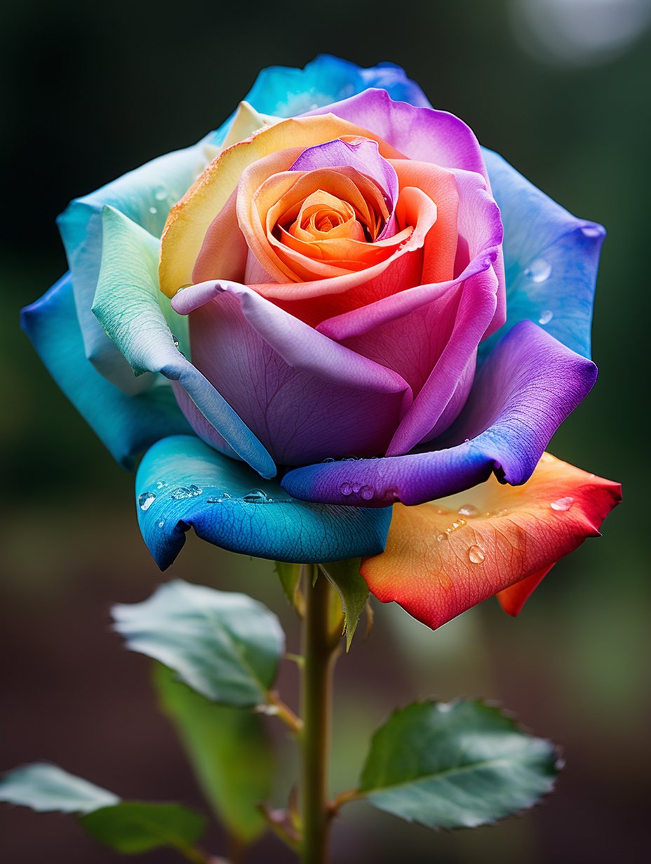 Rainbow Rose - Diamond Painting Kit - Artslo.com