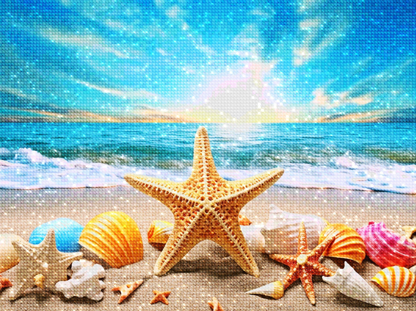 Rainbow Starfish - Diamond Painting Kit - Artslo.com