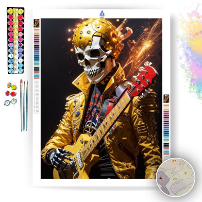 Rockin' Skeleton - Paint by Numbers - Artslo.com