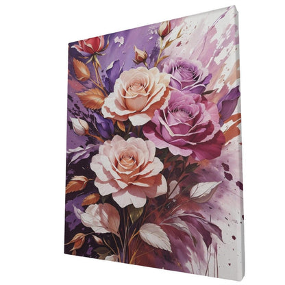 Rose and Purple Floral Symphony - Paint by Numbers - Artslo.com