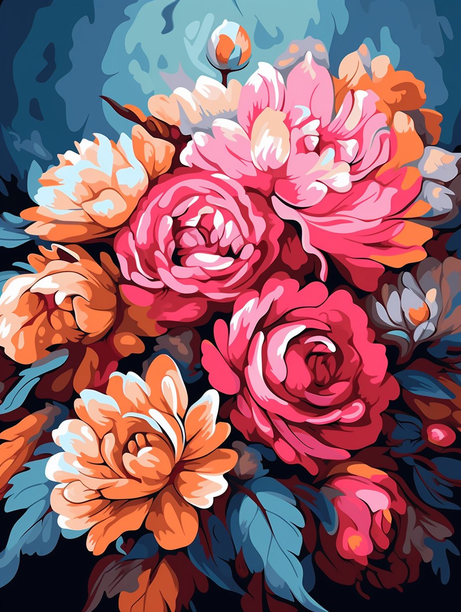 Roses - Paint by Numbers - Artslo.com