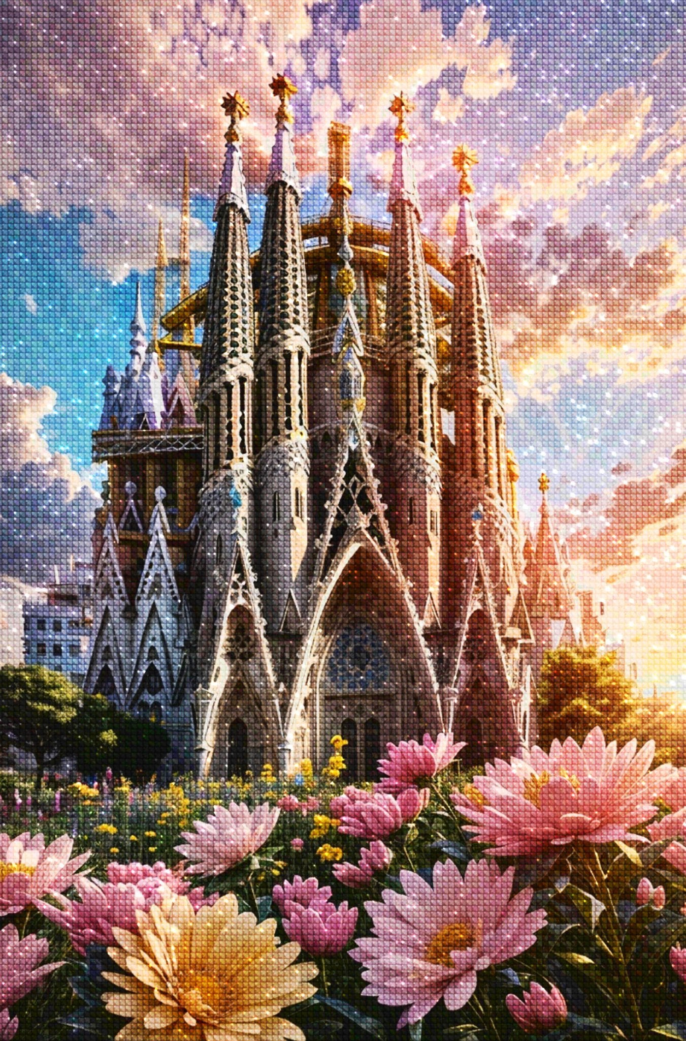 Sagrada Familia Sunset- Diamond Painting Kit - Artslo.com