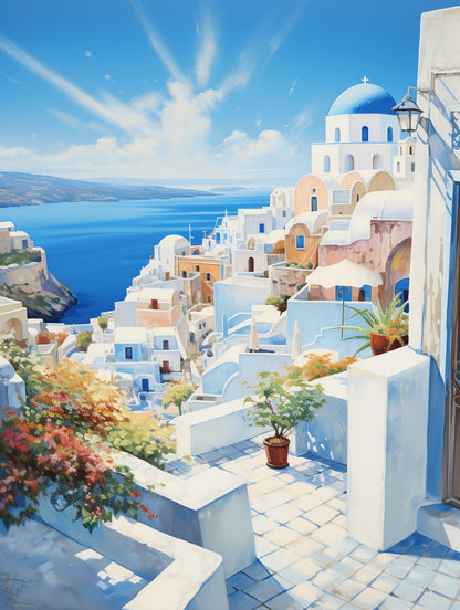 Santorini - Paint by Numbers - Artslo.com