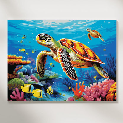 Sea Turtles- Paint by Numbers - Artslo.com