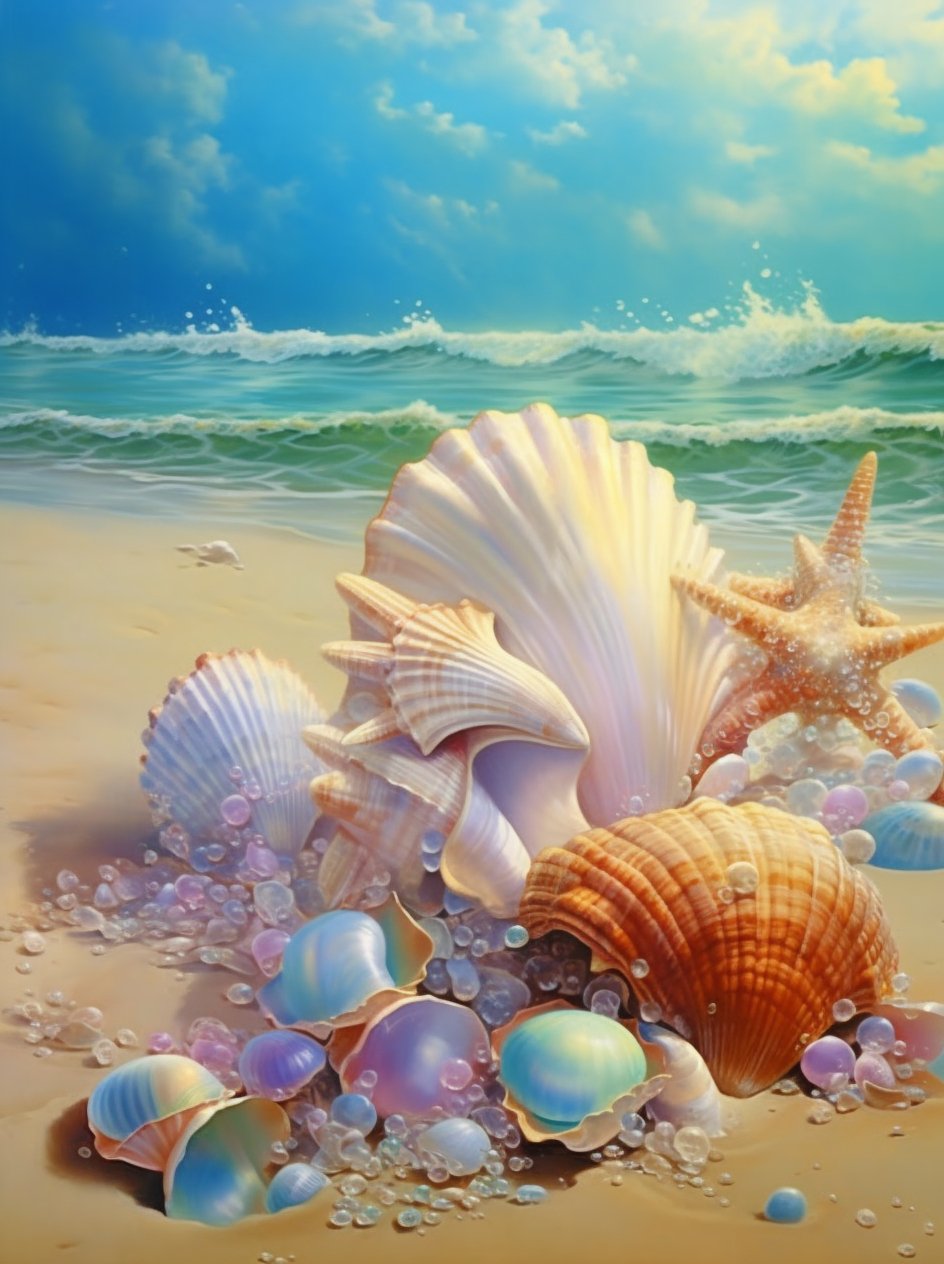 Seashells by the Seashore - Diamond Painting Kit - Artslo.com