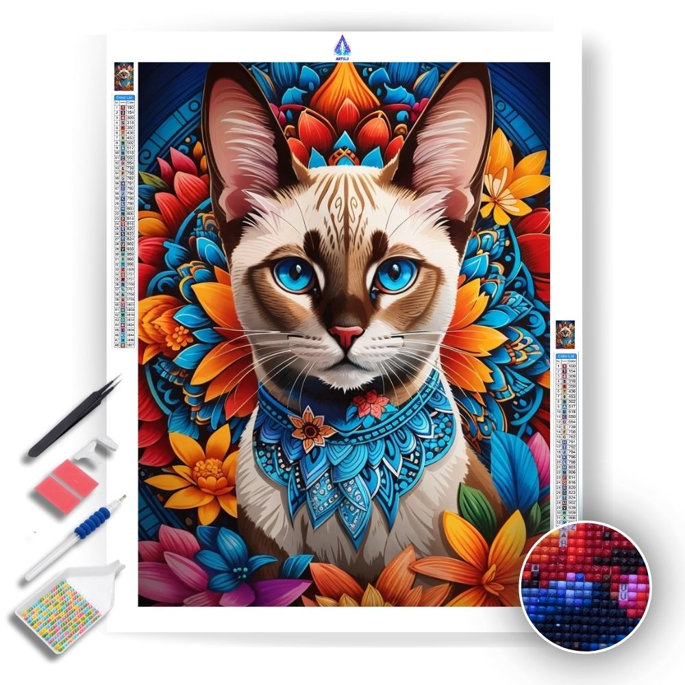 Siamese Cat Mandala- Diamond Painting Kit - Artslo.com