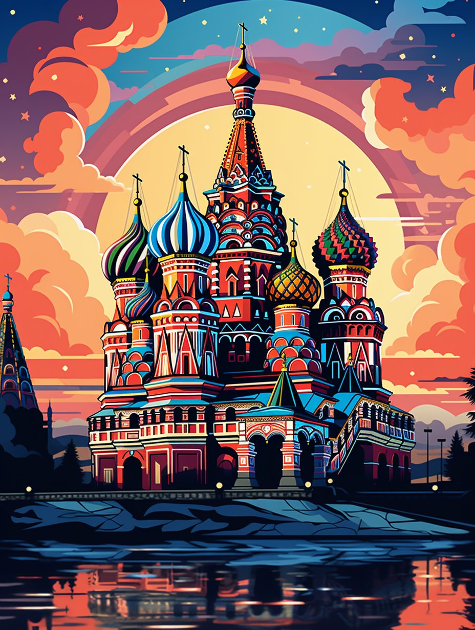 St. Basil's Cathedral - Paint by Numbers - Artslo.com