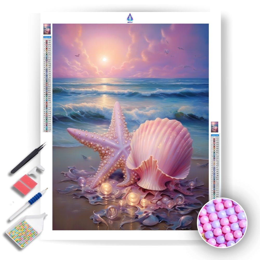 Starlit Seashell - Diamond Painting Kit - Artslo.com