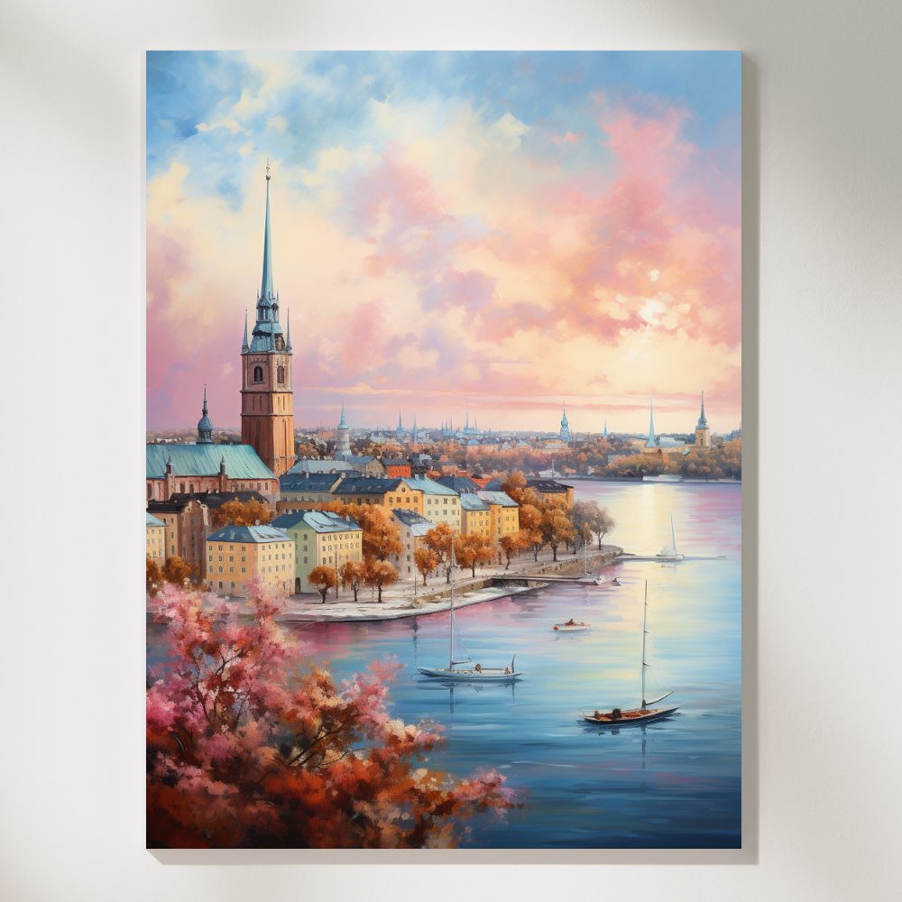Stockholm Waterfront - Paint by Numbers - Artslo.com