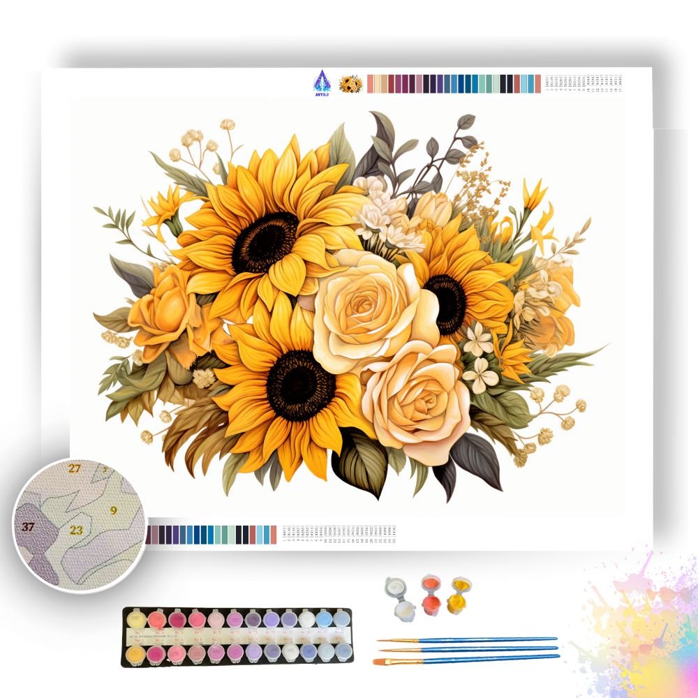 Sunflowers - Paint by Numbers - Artslo.com