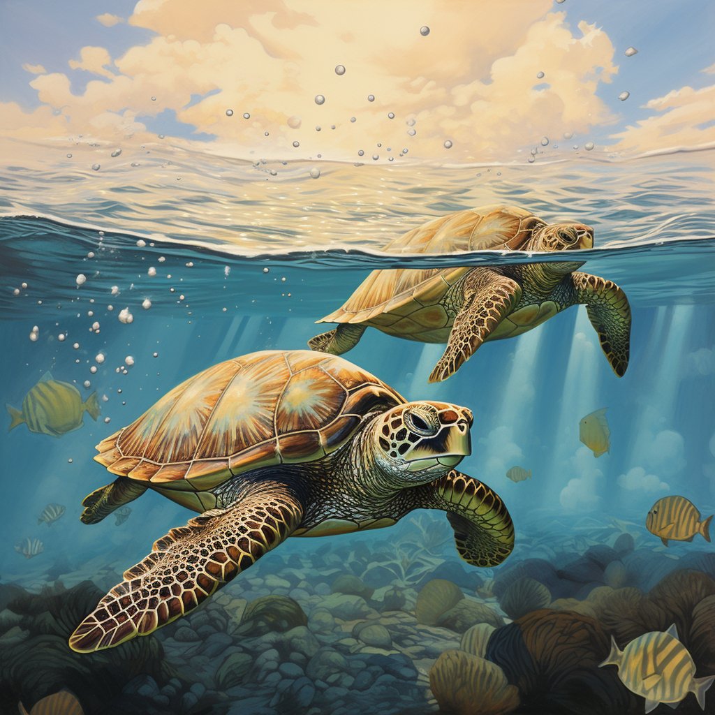 Tortoise in the Ocean - Diamond Painting Kit - Artslo.com