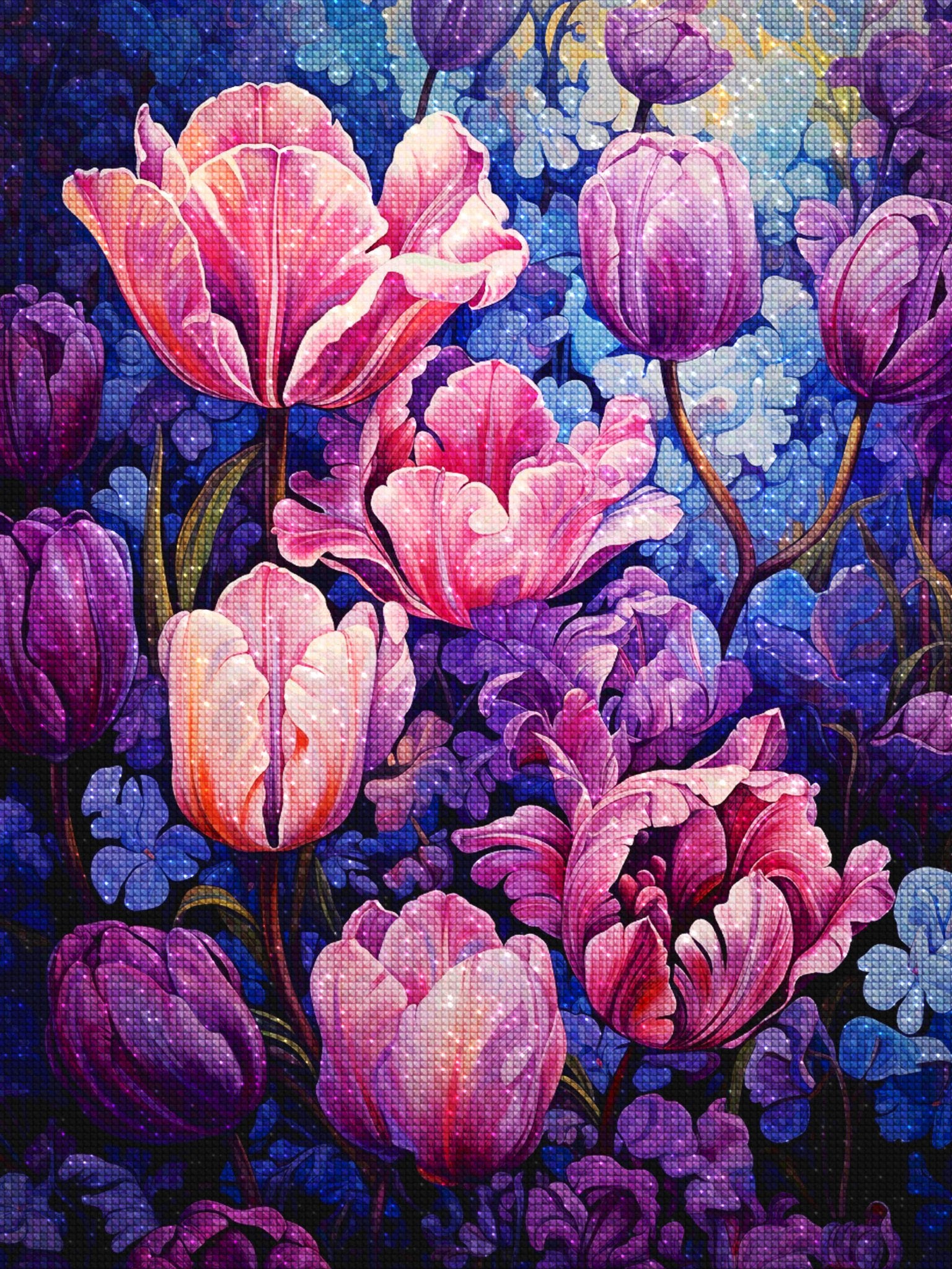 Tulips in Purple - Diamond Painting Kit - Artslo.com