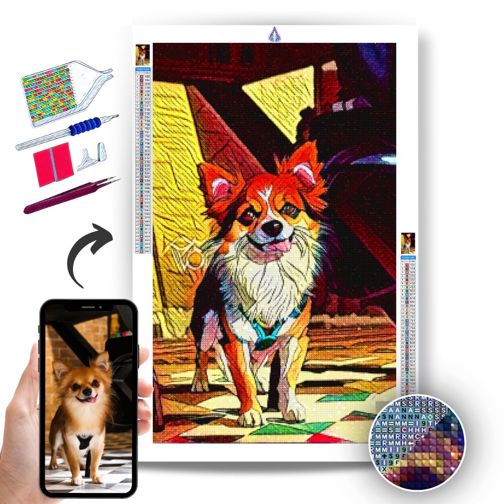 Happy Dog 40*60cm(picture) full round drill diamond painting with 4 to 12  colors of AB drills