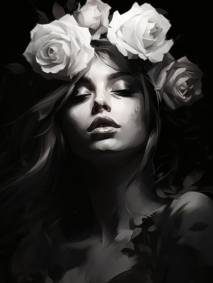White Roses - Paint by Numbers - Artslo.com